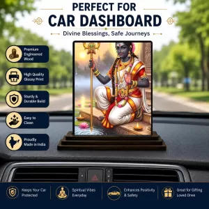 Car Dashboard Lord Shiva Wooden Photo Stand 3x4 Inches, Compact & Stylish Spiritual Display For Car, Home & Office (Pack Of 1) (F49396) Car Dashboard Lord Shiva Wooden Photo Stand 3x4 Inches, Compact & Stylish Spiritual Display For Car, Home & Office (Pack Of 1) (F49396)