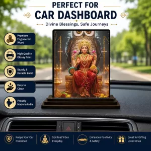 Car Dashboard Lakshmi Wooden Photo Stand 3x4 Inches, Compact & Stylish Spiritual Display For Car, Home & Office (Pack Of 1) (F49397) Car Dashboard Lakshmi Wooden Photo Stand 3x4 Inches, Compact & Stylish Spiritual Display For Car, Home & Office (Pack Of 1) (F49397)