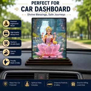 Car Dashboard Lakshmi Wooden Photo Stand 3x4 Inches, Compact & Stylish Spiritual Display For Car, Home & Office (Pack Of 1) (F49398) Car Dashboard Lakshmi Wooden Photo Stand 3x4 Inches, Compact & Stylish Spiritual Display For Car, Home & Office (Pack Of 1) (F49398)