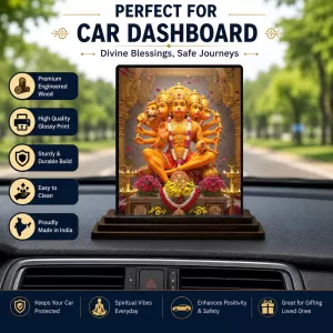 Car Dashboard Hanuman Wooden Photo Stand 3x4 Inches, Compact & Stylish Spiritual Display For Car, Home & Office (Pack Of 1) (F49408) Car Dashboard Hanuman Wooden Photo Stand 3x4 Inches, Compact & Stylish Spiritual Display For Car, Home & Office (Pack Of 1) (F49408)