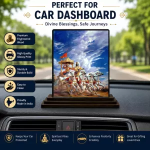 Car Dashboard Arjuna Wooden Photo Stand 3x4 Inches, Compact & Stylish Spiritual Display For Car, Home & Office (Pack Of 1) (F49411) Car Dashboard Arjuna Wooden Photo Stand 3x4 Inches, Compact & Stylish Spiritual Display For Car, Home & Office (Pack Of 1) (F49411)