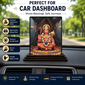 Car Dashboard Hanuman Wooden Photo Stand 3x4 Inches, Compact & Stylish Spiritual Display For Car, Home & Office (Pack Of 1) (F49412) Car Dashboard Hanuman Wooden Photo Stand 3x4 Inches, Compact & Stylish Spiritual Display For Car, Home & Office (Pack Of 1) (F49412)