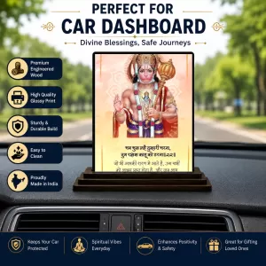 Car Dashboard Hanuman Wooden Photo Stand 3x4 Inches, Compact & Stylish Spiritual Display For Car, Home & Office (Pack Of 1) (F49415) Car Dashboard Hanuman Wooden Photo Stand 3x4 Inches, Compact & Stylish Spiritual Display For Car, Home & Office (Pack Of 1) (F49415)