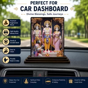 Car Dashboard Ram Darbar Wooden Photo Stand 3x4 Inches, Compact & Stylish Spiritual Display For Car, Home & Office (Pack Of 1) (F49418) Car Dashboard Ram Darbar Wooden Photo Stand 3x4 Inches, Compact & Stylish Spiritual Display For Car, Home & Office (Pack Of 1) (F49418)