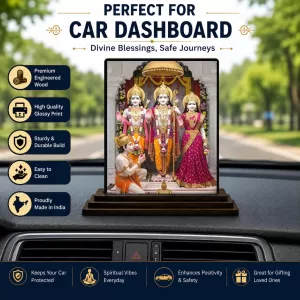 Car Dashboard Ram Darbar Wooden Photo Stand 3x4 Inches, Compact & Stylish Spiritual Display For Car, Home & Office (Pack Of 1) (F49419) Car Dashboard Ram Darbar Wooden Photo Stand 3x4 Inches, Compact & Stylish Spiritual Display For Car, Home & Office (Pack Of 1) (F49419)