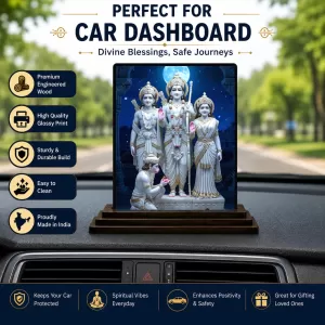 Car Dashboard Ram Darbar Wooden Photo Stand 3x4 Inches, Compact & Stylish Spiritual Display For Car, Home & Office (Pack Of 1) (F49420) Car Dashboard Ram Darbar Wooden Photo Stand 3x4 Inches, Compact & Stylish Spiritual Display For Car, Home & Office (Pack Of 1) (F49420)