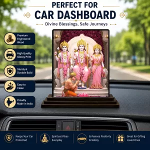 Car Dashboard Ram Darbar Wooden Photo Stand 3x4 Inches, Compact & Stylish Spiritual Display For Car, Home & Office (Pack Of 1) (F49421) Car Dashboard Ram Darbar Wooden Photo Stand 3x4 Inches, Compact & Stylish Spiritual Display For Car, Home & Office (Pack Of 1) (F49421)