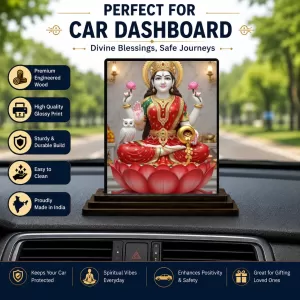 Car Dashboard Lakshmi Wooden Photo Stand 3x4 Inches, Compact & Stylish Spiritual Display For Car, Home & Office (Pack Of 1) (F49426) Car Dashboard Lakshmi Wooden Photo Stand 3x4 Inches, Compact & Stylish Spiritual Display For Car, Home & Office (Pack Of 1) (F49426)