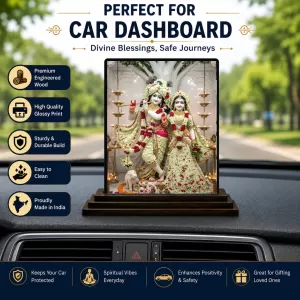 Car Dashboard Radha Krishna Wooden Photo Stand 3x4 Inches, Compact & Stylish Spiritual Display For Car, Home & Office (Pack Of 1) (F49434) Car Dashboard Radha Krishna Wooden Photo Stand 3x4 Inches, Compact & Stylish Spiritual Display For Car, Home & Office (Pack Of 1) (F49434)