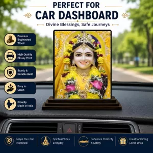 Car Dashboard Radha Krishna Wooden Photo Stand 3x4 Inches, Compact & Stylish Spiritual Display For Car, Home & Office (Pack Of 1) (F49440) Car Dashboard Radha Krishna Wooden Photo Stand 3x4 Inches, Compact & Stylish Spiritual Display For Car, Home & Office (Pack Of 1) (F49440)