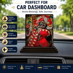 Car Dashboard Krishna Wooden Photo Stand 3x4 Inches, Compact & Stylish Spiritual Display For Car, Home & Office (Pack Of 1) (F49443) Car Dashboard Krishna Wooden Photo Stand 3x4 Inches, Compact & Stylish Spiritual Display For Car, Home & Office (Pack Of 1) (F49443)