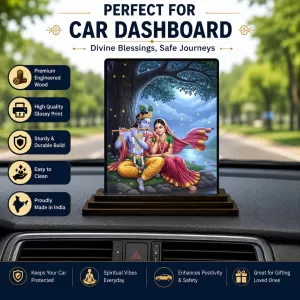 Car Dashboard Krishna Wooden Photo Stand 3x4 Inches, Compact & Stylish Spiritual Display For Car, Home & Office (Pack Of 1) (F49448) Car Dashboard Krishna Wooden Photo Stand 3x4 Inches, Compact & Stylish Spiritual Display For Car, Home & Office (Pack Of 1) (F49448)