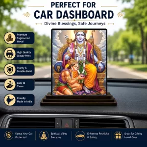 Car Dashboard Rama Wooden Photo Stand 3x4 Inches, Compact & Stylish Spiritual Display For Car, Home & Office (Pack Of 1) (F49451) Car Dashboard Rama Wooden Photo Stand 3x4 Inches, Compact & Stylish Spiritual Display For Car, Home & Office (Pack Of 1) (F49451)