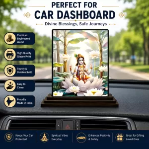 Car Dashboard Krishna Wooden Photo Stand 3x4 Inches, Compact & Stylish Spiritual Display For Car, Home & Office (Pack Of 1) (F49452) Car Dashboard Krishna Wooden Photo Stand 3x4 Inches, Compact & Stylish Spiritual Display For Car, Home & Office (Pack Of 1) (F49452)