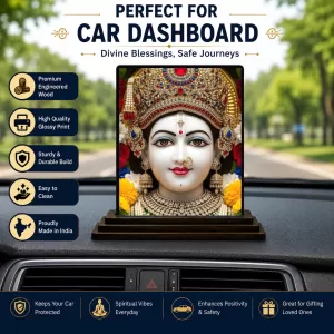 Car Dashboard Goddess Lakshmi Wooden Photo Stand 3x4 Inches, Compact & Stylish Spiritual Display For Car, Home & Office (Pack Of 1) (F49459) Car Dashboard Goddess Lakshmi Wooden Photo Stand 3x4 Inches, Compact & Stylish Spiritual Display For Car, Home & Office (Pack Of 1) (F49459)