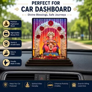 Car Dashboard Ganesha Wooden Photo Stand 3x4 Inches, Compact & Stylish Spiritual Display For Car, Home & Office (Pack Of 1) (F49465) Car Dashboard Ganesha Wooden Photo Stand 3x4 Inches, Compact & Stylish Spiritual Display For Car, Home & Office (Pack Of 1) (F49465)