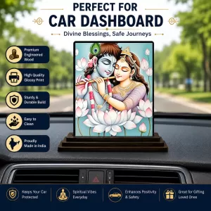 Car Dashboard Krishna And Radha Wooden Photo Stand 3x4 Inches, Compact & Stylish Spiritual Display For Car, Home & Office (Pack Of 1) (F49475) Car Dashboard Krishna And Radha Wooden Photo Stand 3x4 Inches, Compact & Stylish Spiritual Display For Car, Home & Office (Pack Of 1) (F49475)