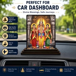 Car Dashboard Vishnu Wooden Photo Stand  3x4 Inches, Compact & Stylish Spiritual Display For Car, Home & Office (Pack Of 1) (F49483)