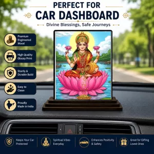 Car Dashboard Lakshmi Wooden Photo Stand 3x4 Inches, Compact & Stylish Spiritual Display For Car, Home & Office (Pack Of 1) (F49485) Car Dashboard Lakshmi Wooden Photo Stand 3x4 Inches, Compact & Stylish Spiritual Display For Car, Home & Office (Pack Of 1) (F49485)