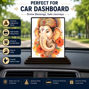 Car Dashboard Ganesha Wooden Photo Stand 3x4 Inches, Compact & Stylish Spiritual Display For Car, Home & Office (Pack Of 1) (F49497) Car Dashboard Ganesha Wooden Photo Stand 3x4 Inches, Compact & Stylish Spiritual Display For Car, Home & Office (Pack Of 1) (F49497)