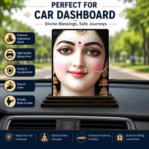 Car Dashboard Goddess Lakshmi Wooden Photo Stand 3x4 Inches, Compact & Stylish Spiritual Display For Car, Home & Office (Pack Of 1) (F49507) Car Dashboard Goddess Lakshmi Wooden Photo Stand 3x4 Inches, Compact & Stylish Spiritual Display For Car, Home & Office (Pack Of 1) (F49507)