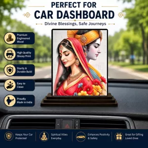 Car Dashboard Radha Krishna Wooden Photo Stand 3x4 Inches, Compact & Stylish Spiritual Display For Car, Home & Office (Pack Of 1) (F49508) Car Dashboard Radha Krishna Wooden Photo Stand 3x4 Inches, Compact & Stylish Spiritual Display For Car, Home & Office (Pack Of 1) (F49508)