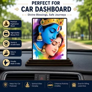 Car Dashboard Krishna Wooden Photo Stand 3x4 Inches, Compact & Stylish Spiritual Display For Car, Home & Office (Pack Of 1) (F49509) Car Dashboard Krishna Wooden Photo Stand 3x4 Inches, Compact & Stylish Spiritual Display For Car, Home & Office (Pack Of 1) (F49509)
