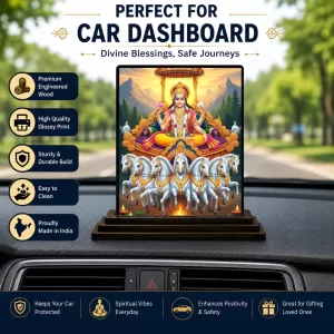 Car Dashboard Surya Wooden Photo Stand 3x4 Inches, Compact & Stylish Spiritual Display For Car, Home & Office (Pack Of 1) (F49515) Car Dashboard Surya Wooden Photo Stand 3x4 Inches, Compact & Stylish Spiritual Display For Car, Home & Office (Pack Of 1) (F49515)