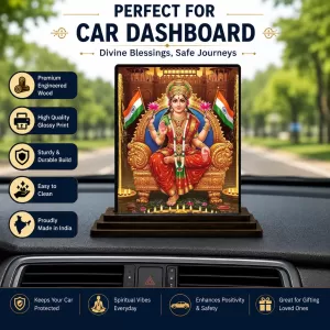 Car Dashboard Lakshmi Wooden Photo Stand 3x4 Inches, Compact & Stylish Spiritual Display For Car, Home & Office (Pack Of 1) (F49516) Car Dashboard Lakshmi Wooden Photo Stand 3x4 Inches, Compact & Stylish Spiritual Display For Car, Home & Office (Pack Of 1) (F49516)