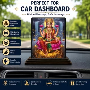 Car Dashboard Lakshmi Wooden Photo Stand 3x4 Inches, Compact & Stylish Spiritual Display For Car, Home & Office (Pack Of 1) (F49517) Car Dashboard Lakshmi Wooden Photo Stand 3x4 Inches, Compact & Stylish Spiritual Display For Car, Home & Office (Pack Of 1) (F49517)