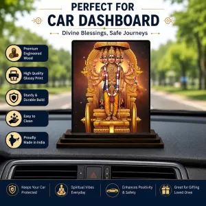 Car Dashboard Brahma Wooden Photo Stand 3x4 Inches, Compact & Stylish Spiritual Display For Car, Home & Office (Pack Of 1) (F49518) Car Dashboard Brahma Wooden Photo Stand 3x4 Inches, Compact & Stylish Spiritual Display For Car, Home & Office (Pack Of 1) (F49518)