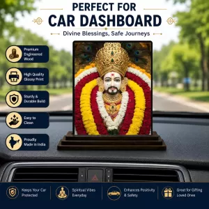 Car Dashboard Khatu Shyam Wooden Photo Stand 3x4 Inches, Compact & Stylish Spiritual Display For Car, Home & Office (Pack Of 1) (F49532) Car Dashboard Khatu Shyam Wooden Photo Stand 3x4 Inches, Compact & Stylish Spiritual Display For Car, Home & Office (Pack Of 1) (F49532)