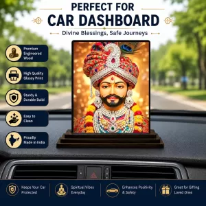 Car Dashboard Krishna Wooden Photo Stand 3x4 Inches, Compact & Stylish Spiritual Display For Car, Home & Office (Pack Of 1) (F49533) Car Dashboard Krishna Wooden Photo Stand 3x4 Inches, Compact & Stylish Spiritual Display For Car, Home & Office (Pack Of 1) (F49533)