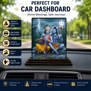 Car Dashboard Krishna And Shiva Wooden Photo Stand 3x4 Inches, Compact & Stylish Spiritual Display For Car, Home & Office (Pack Of 1) (F49539) Car Dashboard Krishna And Shiva Wooden Photo Stand 3x4 Inches, Compact & Stylish Spiritual Display For Car, Home & Office (Pack Of 1) (F49539)