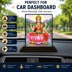 Car Dashboard Lakshmi Wooden Photo Stand 3x4 Inches, Compact & Stylish Spiritual Display For Car, Home & Office (Pack Of 1) (F49543) Car Dashboard Lakshmi Wooden Photo Stand 3x4 Inches, Compact & Stylish Spiritual Display For Car, Home & Office (Pack Of 1) (F49543)