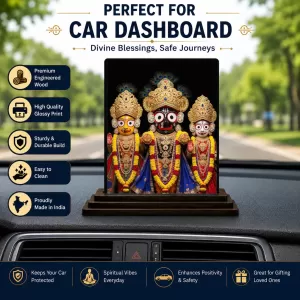Car Dashboard Jagannatha Wooden Photo Stand 3x4 Inches, Compact & Stylish Spiritual Display For Car, Home & Office (Pack Of 1) (F49547) Car Dashboard Jagannatha Wooden Photo Stand 3x4 Inches, Compact & Stylish Spiritual Display For Car, Home & Office (Pack Of 1) (F49547)