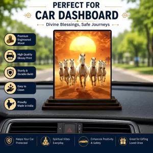 Car Dashboard Running Horses Wooden Photo Stand 3x4 Inches, Compact & Stylish Spiritual Display For Car, Home & Office (Pack Of 1) (F49550) Car Dashboard Running Horses Wooden Photo Stand 3x4 Inches, Compact & Stylish Spiritual Display For Car, Home & Office (Pack Of 1) (F49550)