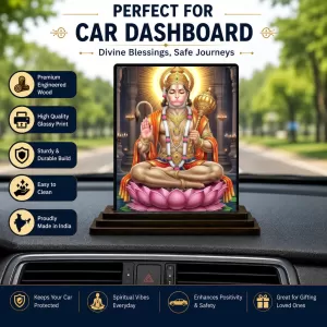 Car Dashboard Hanuman Wooden Photo Stand 3x4 Inches, Compact & Stylish Spiritual Display For Car, Home & Office (Pack Of 1) (F49554) Car Dashboard Hanuman Wooden Photo Stand 3x4 Inches, Compact & Stylish Spiritual Display For Car, Home & Office (Pack Of 1) (F49554)