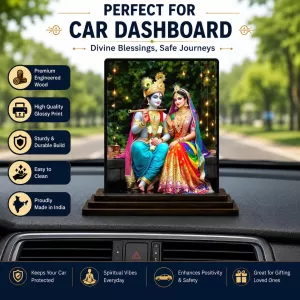 Car Dashboard Shree Krishna And Shree Radha Wooden Photo Stand 3x4 Inches, Compact & Stylish Spiritual Display For Car, Home & Office (Pack Of 1) (F49556) Car Dashboard Shree Krishna And Shree Radha Wooden Photo Stand 3x4 Inches, Compact & Stylish Spiritual Display For Car, Home & Office (Pack Of 1) (F49556)