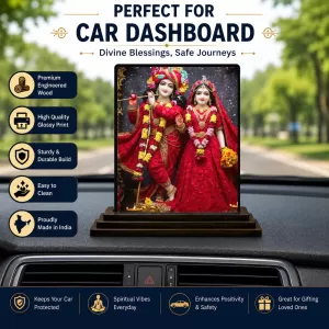 Car Dashboard Shree Krishna And Shree Radha Wooden Photo Stand 3x4 Inches, Compact & Stylish Spiritual Display For Car, Home & Office (Pack Of 1) (F49576) Car Dashboard Shree Krishna And Shree Radha Wooden Photo Stand 3x4 Inches, Compact & Stylish Spiritual Display For Car, Home & Office (Pack Of 1) (F49576)