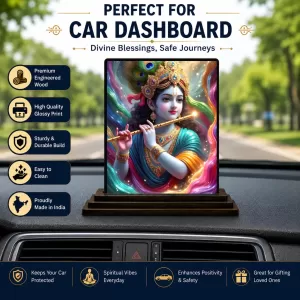 Car Dashboard Lord Shree Krishna Wooden Photo Stand 3x4 Inches, Compact & Stylish Spiritual Display For Car, Home & Office (Pack Of 1) (F49578) Car Dashboard Lord Shree Krishna Wooden Photo Stand 3x4 Inches, Compact & Stylish Spiritual Display For Car, Home & Office (Pack Of 1) (F49578)