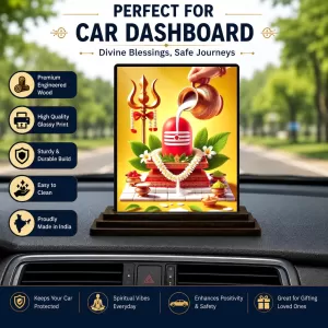 Car Dashboard Lord Shiva Wooden Photo Stand 3x4 Inches, Compact & Stylish Spiritual Display For Car, Home & Office (Pack Of 1) (F49583) Car Dashboard Lord Shiva Wooden Photo Stand 3x4 Inches, Compact & Stylish Spiritual Display For Car, Home & Office (Pack Of 1) (F49583)