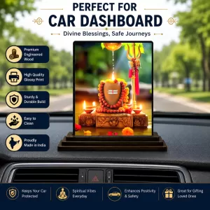 Car Dashboard Mahadeb Linga Wooden Photo Stand 3x4 Inches, Compact & Stylish Spiritual Display For Car, Home & Office (Pack Of 1) (F49586) Car Dashboard Mahadeb Linga Wooden Photo Stand 3x4 Inches, Compact & Stylish Spiritual Display For Car, Home & Office (Pack Of 1) (F49586)