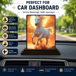 Car Dashboard Running Horse Wooden Photo Stand 3x4 Inches, Compact & Stylish Spiritual Display For Car, Home & Office (Pack Of 1) (F49587) Car Dashboard Running Horse Wooden Photo Stand 3x4 Inches, Compact & Stylish Spiritual Display For Car, Home & Office (Pack Of 1) (F49587)