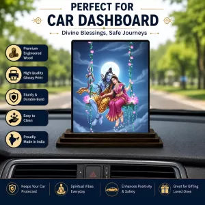 Car Dashboard Lord Shiva Wooden Photo Stand 3x4 Inches, Compact & Stylish Spiritual Display For Car, Home & Office (Pack Of 1) (F49592) Car Dashboard Lord Shiva Wooden Photo Stand 3x4 Inches, Compact & Stylish Spiritual Display For Car, Home & Office (Pack Of 1) (F49592)