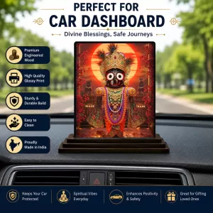 Car Dashboard Kali Wooden Photo Stand  3x4 Inches, Compact & Stylish Spiritual Display For Car, Home & Office (Pack Of 1) (F49596)