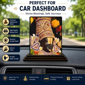 Car Dashboard Lord Krishna Wooden Photo Stand 3x4 Inches, Compact & Stylish Spiritual Display For Car, Home & Office (Pack Of 1) (F49597) Car Dashboard Lord Krishna Wooden Photo Stand 3x4 Inches, Compact & Stylish Spiritual Display For Car, Home & Office (Pack Of 1) (F49597)