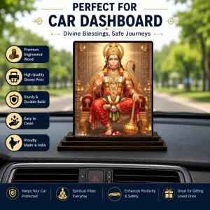 Car Dashboard Hanuman Wooden Photo Stand 3x4 Inches, Compact & Stylish Spiritual Display For Car, Home & Office (Pack Of 1) (F49599) Car Dashboard Hanuman Wooden Photo Stand 3x4 Inches, Compact & Stylish Spiritual Display For Car, Home & Office (Pack Of 1) (F49599)