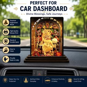 Car Dashboard Ganesha Wooden Photo Stand 3x4 Inches, Compact & Stylish Spiritual Display For Car, Home & Office (Pack Of 1) (F49606) Car Dashboard Ganesha Wooden Photo Stand 3x4 Inches, Compact & Stylish Spiritual Display For Car, Home & Office (Pack Of 1) (F49606)