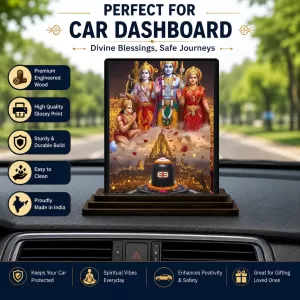 Car Dashboard Ram Darbar Wooden Photo Stand 3x4 Inches, Compact & Stylish Spiritual Display For Car, Home & Office (Pack Of 1) (F49637) Car Dashboard Ram Darbar Wooden Photo Stand 3x4 Inches, Compact & Stylish Spiritual Display For Car, Home & Office (Pack Of 1) (F49637)